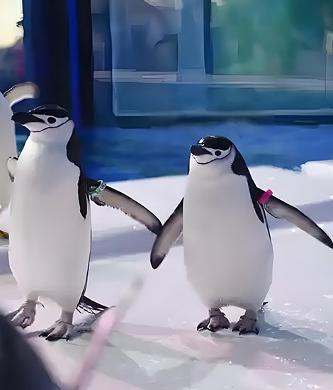 Ocean Park Hong Kong featuring snow and ice attractions, artificial snow systems, and immersive winter entertainment experiences.