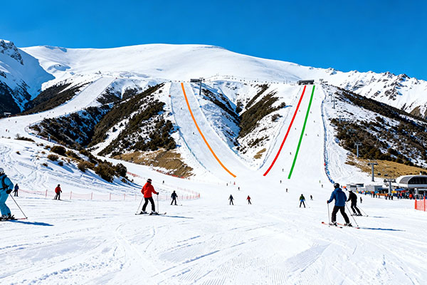 Outdoor ski resort circulation design featuring optimized ski slope planning, visitor flow, and professional resort engineering solutions.